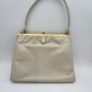Vintage Rosenfeld Ivory Leather Handbag